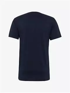 Однотонная футболка с планкой на пуговицах темно-синего цвета Tom Tailor RT71040/5609-05
